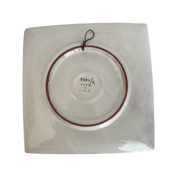 Vintage Square Rooster Dish Wall Hanging Made in Italy - Picture 7 of 10